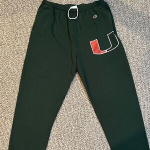 Champion University of Miami UM- Dark Green Joggers with Logo